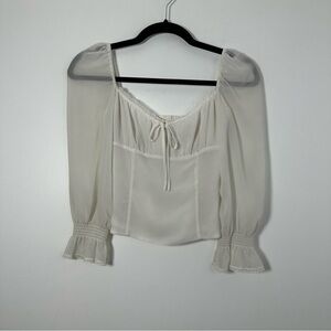 Aritzia Wilfred Duke Blouse in Light Birch Cottagecore Coquette XS